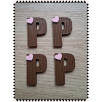 Chocoladeletters mini gestreept