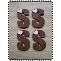 Chocoladeletters mini gestreept
