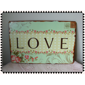 Metalen bord Love