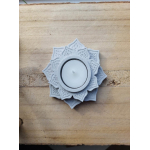 Waxinelichthouder lotusbloem grijs