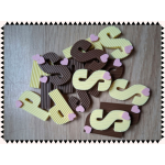 Chocoladeletters mini gestreept