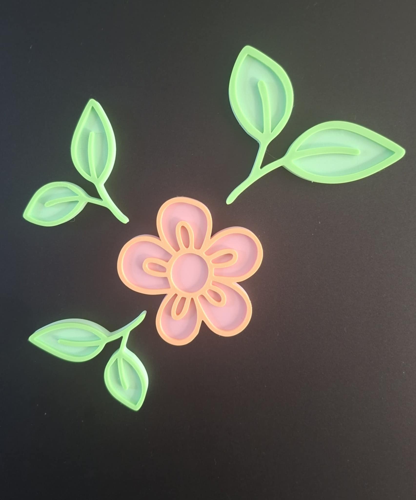 .Mijn eerste 3D magneten-project: bloemen en blaadjes